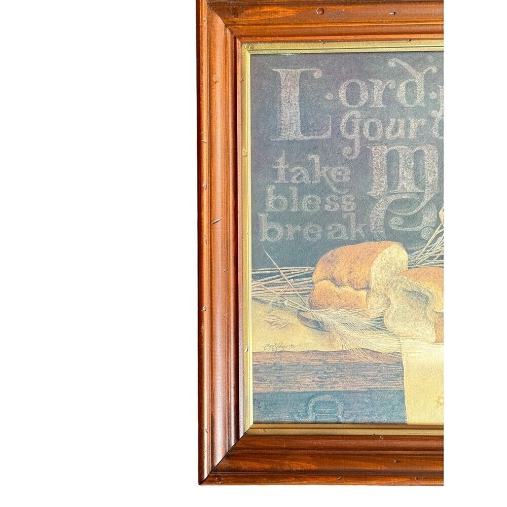1977 Vintage Printed Bread of Life Matthew by Floyd E Hosmer L 24" x W 19" - Picture 7 of 16